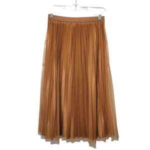 Fashion Bug Copper Pleated Midi Skirt